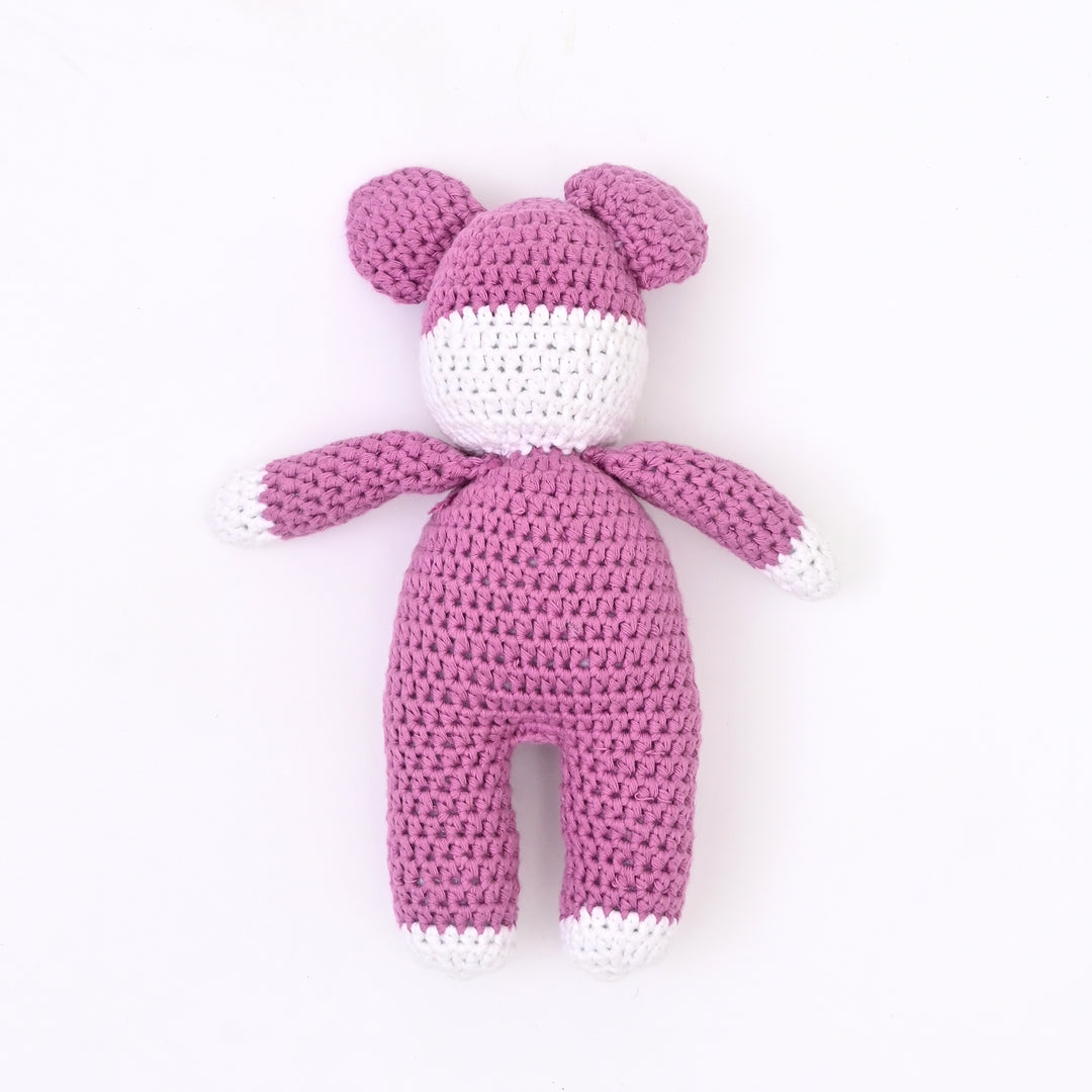 Handmade Crochet Cat Doll by Zankla | Soft Cotton Plush in Light Purple & White