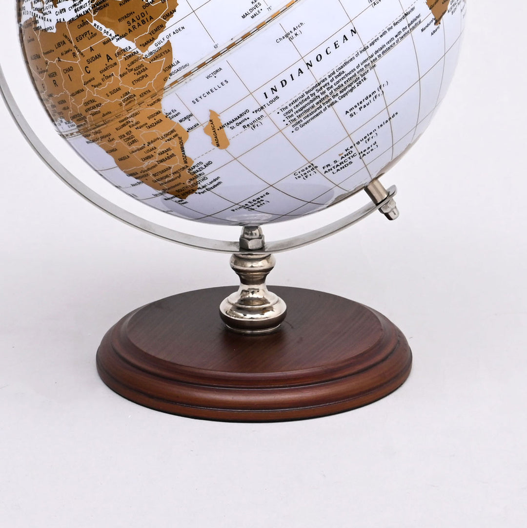 Tabletop Decorative World Globe on Wood Base-11"