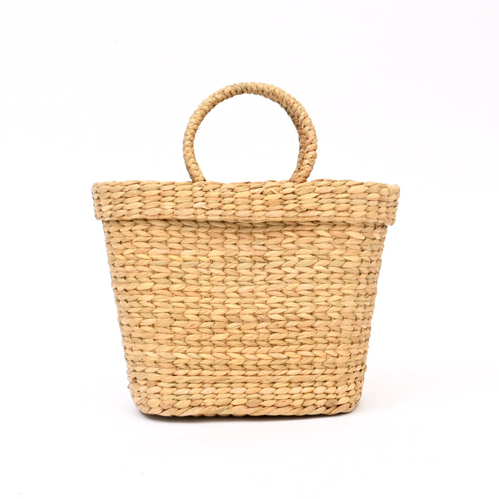 Artisan Water Reed Basket | Handwoven Tote for Storage & Decor