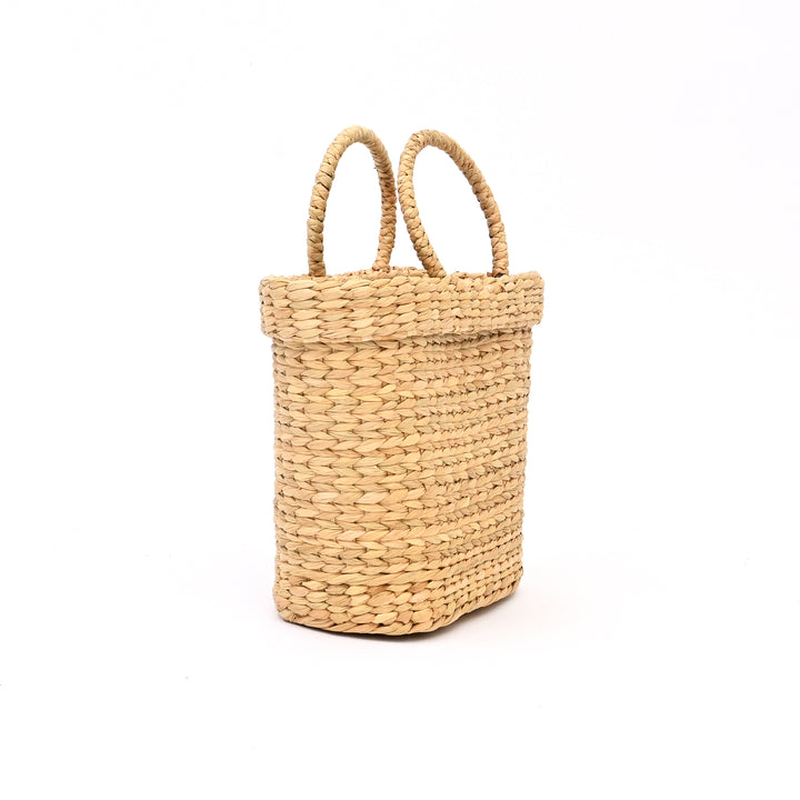 Artisan Water Reed Basket | Handwoven Tote for Storage & Decor