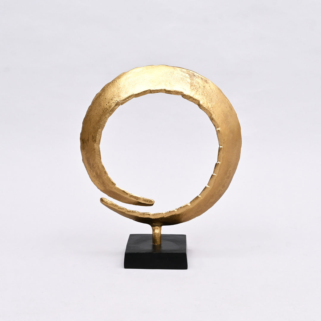 Dual Harmony Rings Sculpture – Set of 2 Modern Aluminum Art Pieces - 14"x4.5"x18"