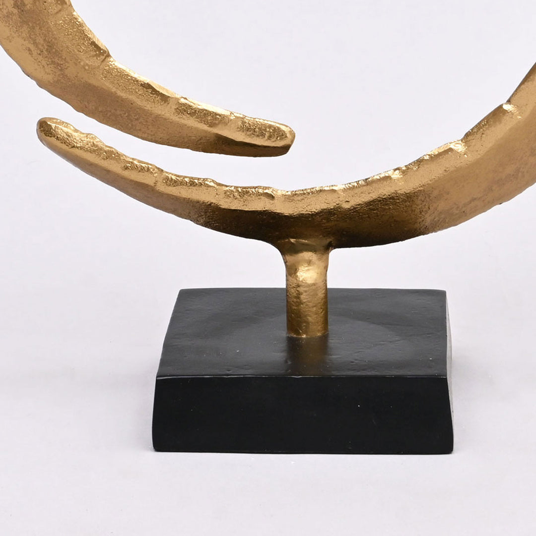 Dual Harmony Rings Sculpture – Set of 2 Modern Aluminum Art Pieces - 14"x4.5"x18"