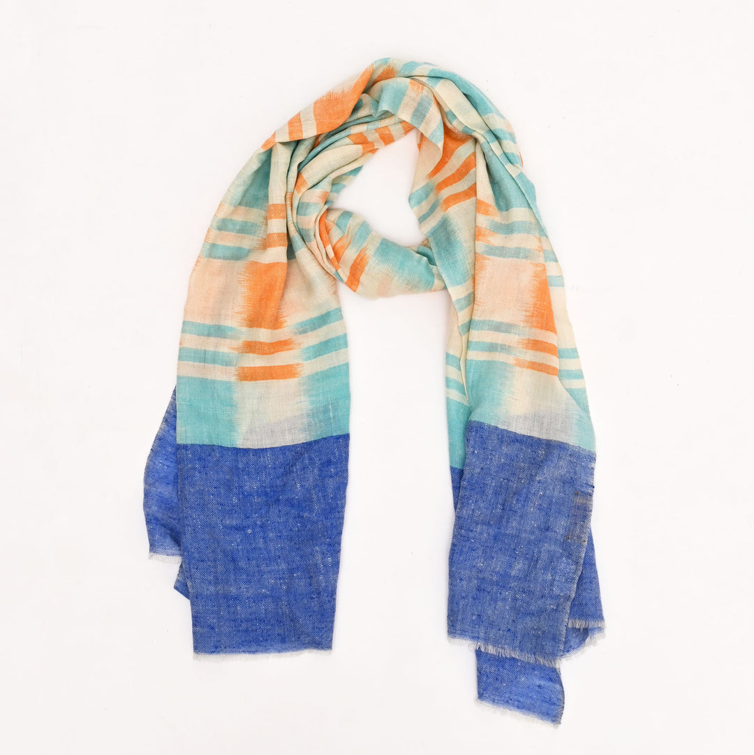 Authentic Himalayan Pashmina Shawl | Ikat Design 28"x80"