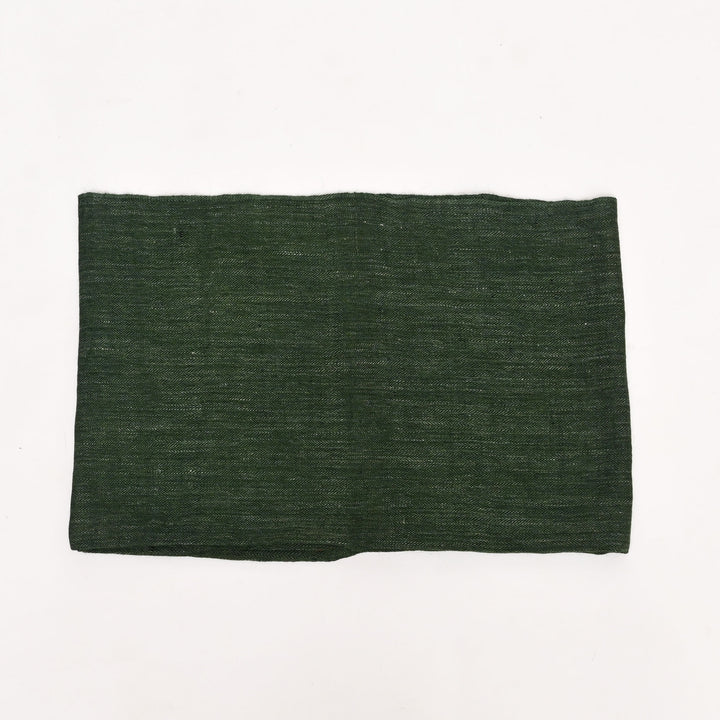 Kullu Handspun Woolen Stole in Forest Green Color, 80"x28"