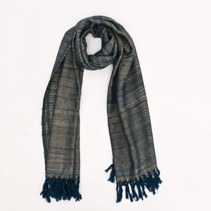 Handwoven Tussar Silk Wool Stole | 74"x26"