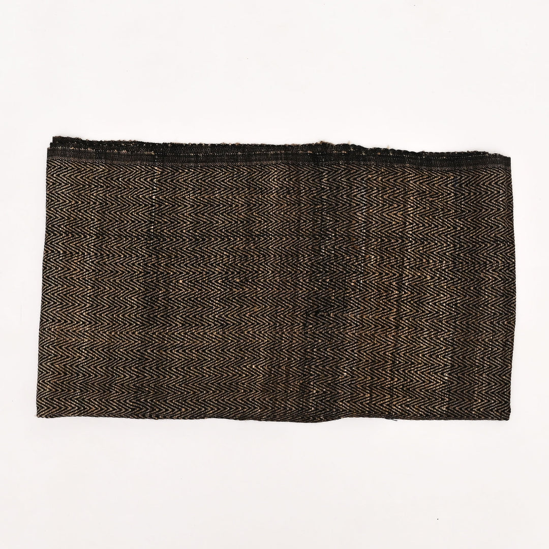 Handwoven Tasar Silk Wool Stole | Black, 74"x26"