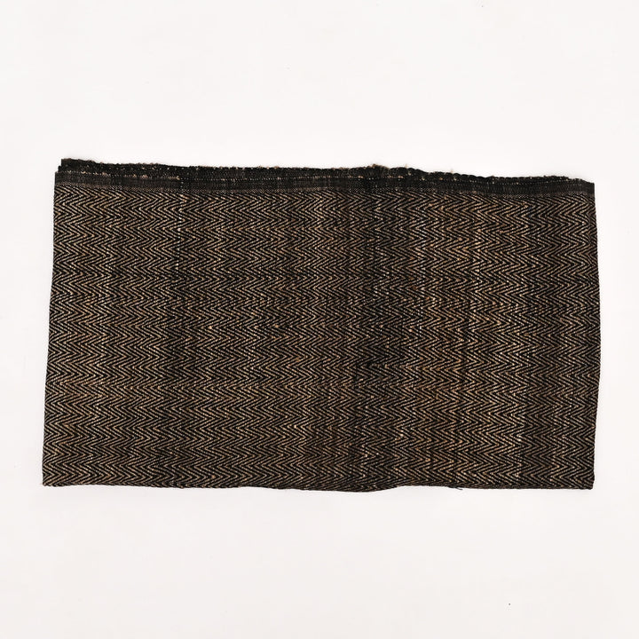 Handwoven Tasar Silk Wool Stole | Black, 74"x26"