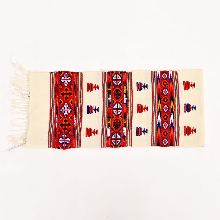 Authentic Kinnauri Wool Scarf | Handwoven Himalayan Tribal Design | 90"x14"