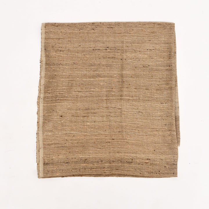 Handwoven Tasar Silk Wool Shawl | Beige, 90"x39"