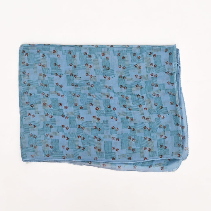 Sanganeri Handblock Printed Stole in Silk-Cotton
