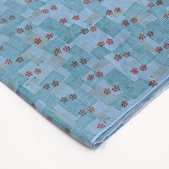 Sanganeri Handblock Printed Stole in Silk-Cotton
