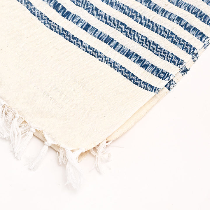 Handwoven Cotton Stole | Traditional Uttarakhand Design, 100% Cotton-80X32"