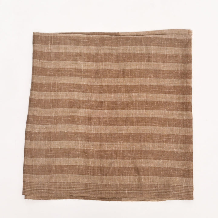 Handloom Pashmina Shawl | Natural Beige Striped Wrap 40"x80"