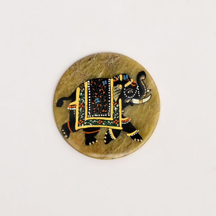 Handcrafted Elephant Soapstone Coaster Set