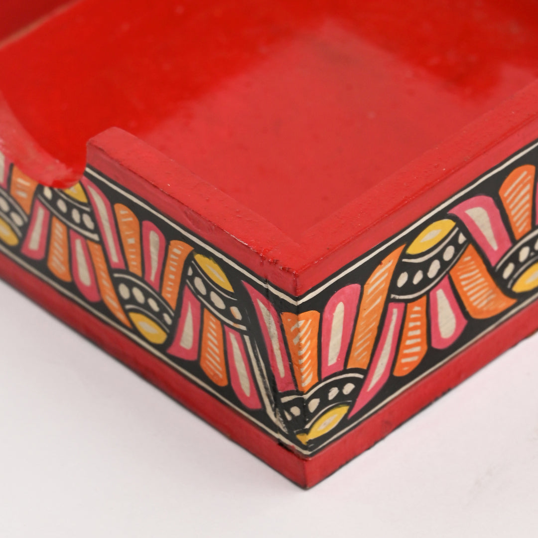 Madhubani Fish Coaster Set | 6 Handpainted MDF Coasters with Stand
