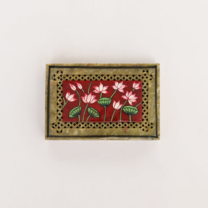 Soapstone Carved Jali Box