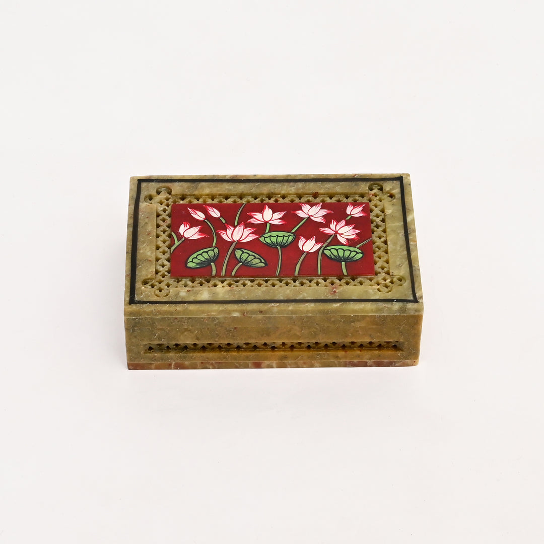 Soapstone Carved Jali Box