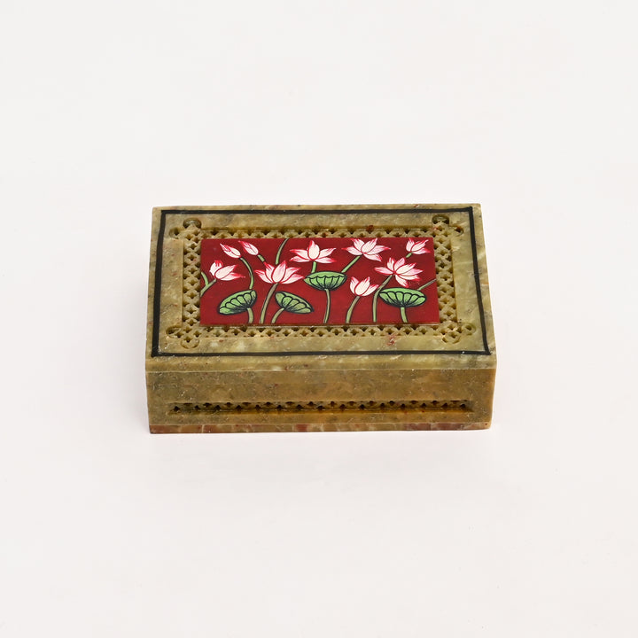 Soapstone Carved Jali Box