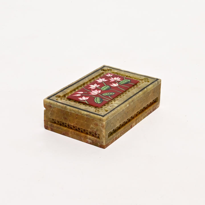 Soapstone Carved Jali Box