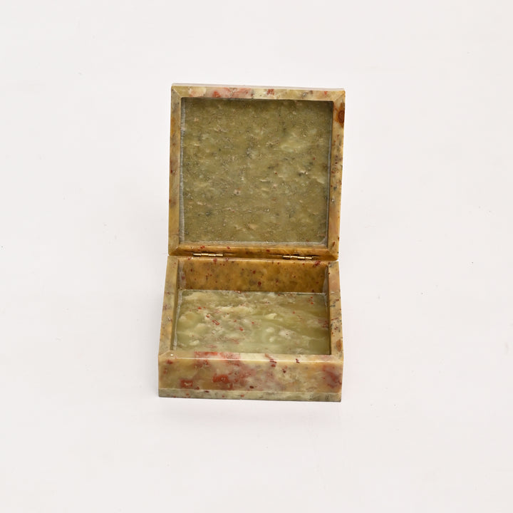 Soapstone Carved Cow & Calf Box