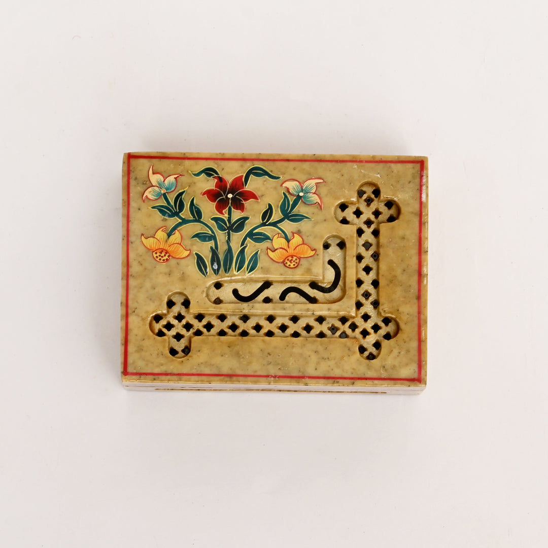 Soapstone Hand-Painted Floral Box