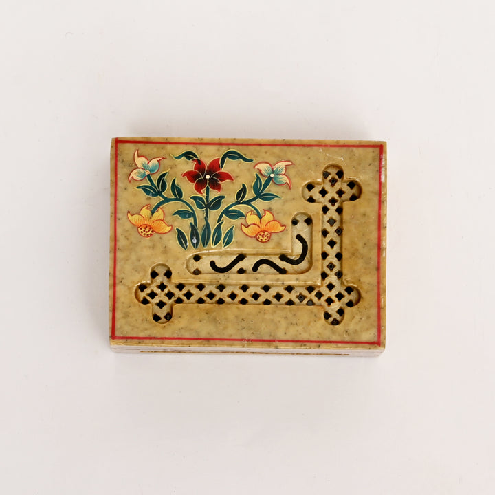 Soapstone Hand-Painted Floral Box