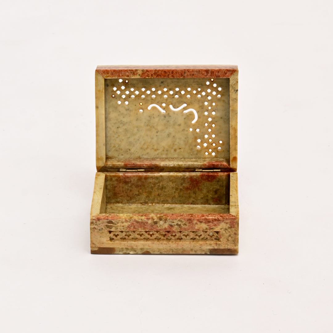 Soapstone Hand-Painted Floral Box