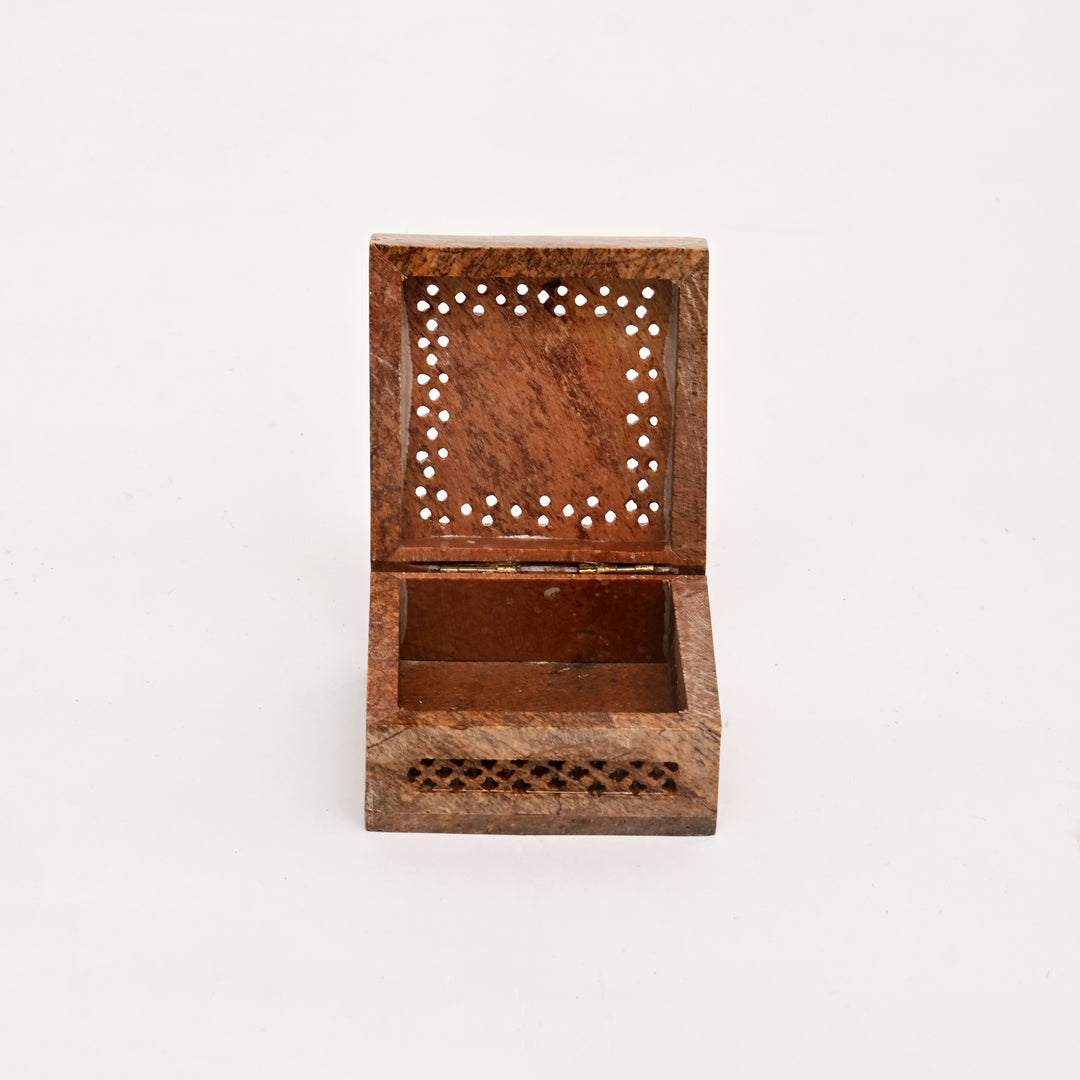 Soapstone Hand-Painted Floral Box