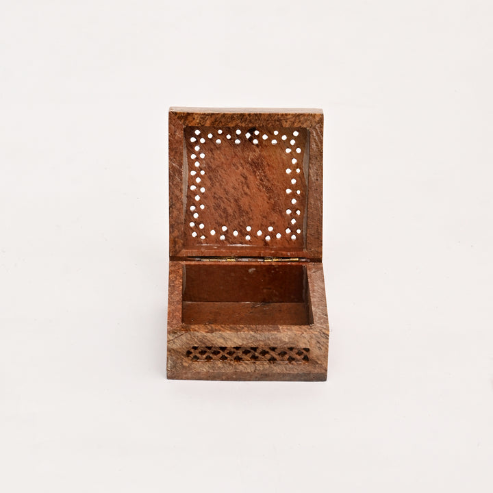 Soapstone Hand-Painted Floral Box