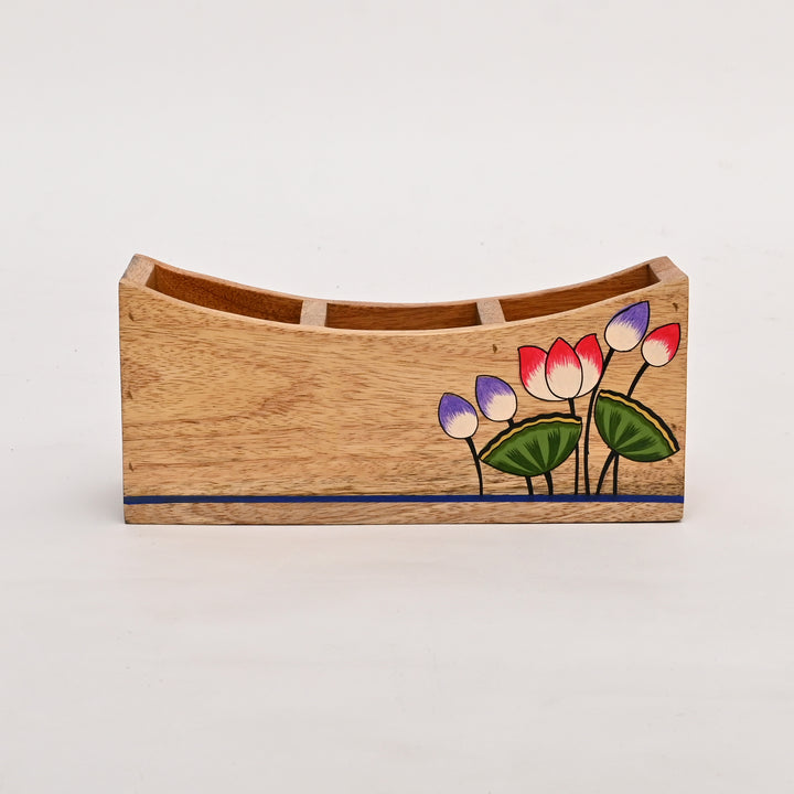 Mango Wood Spoon Stand | Hand painted Utensil Holder
