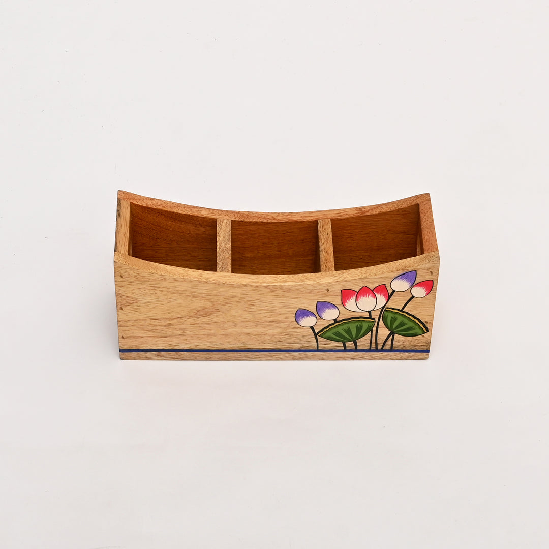 Mango Wood Spoon Stand | Hand painted Utensil Holder