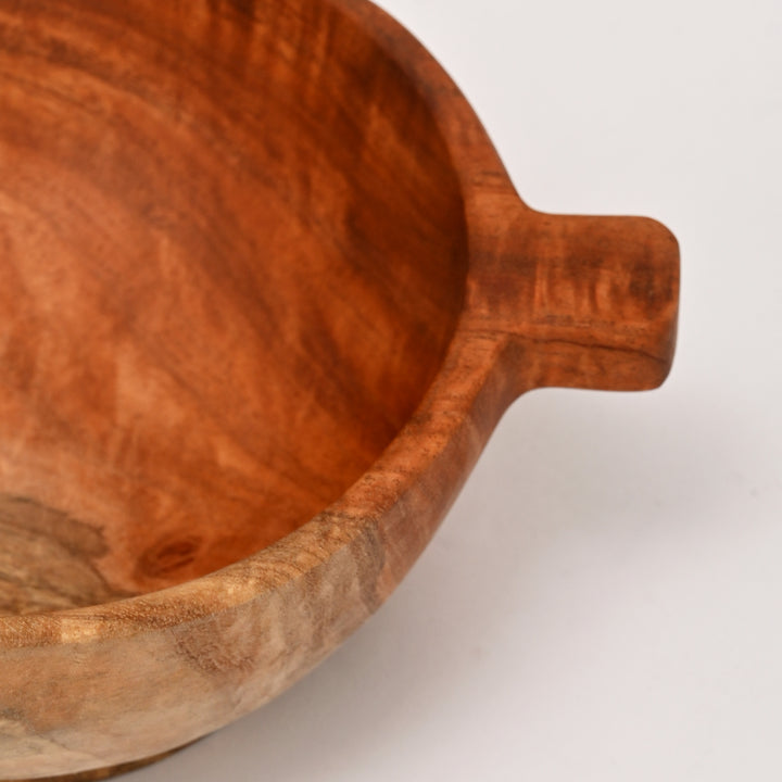 Handcrafted Neem Wood Serving Bowl with Natural Finish
