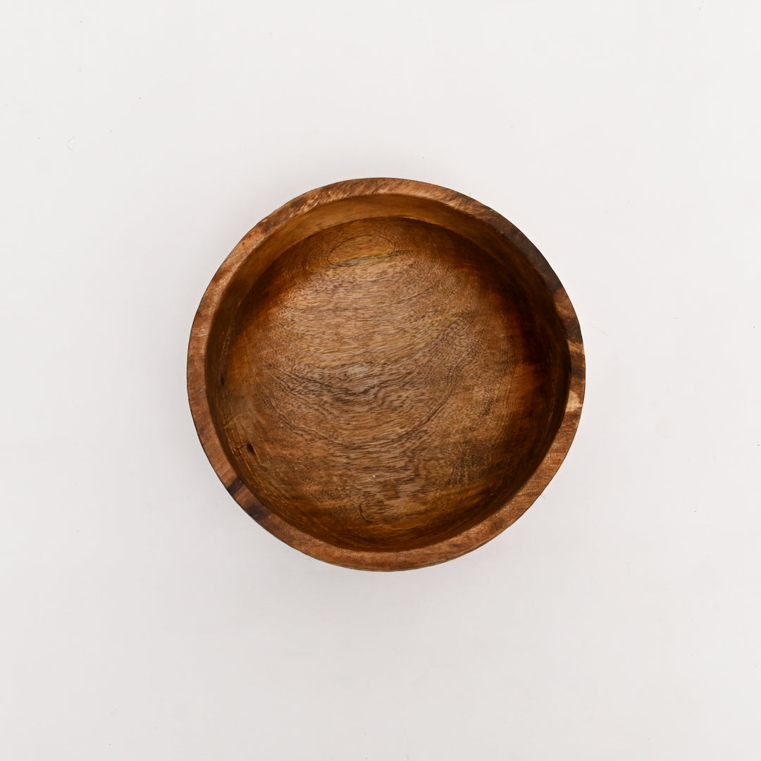 Handcrafted Neem Wood Serving Bowl with Natural Finish