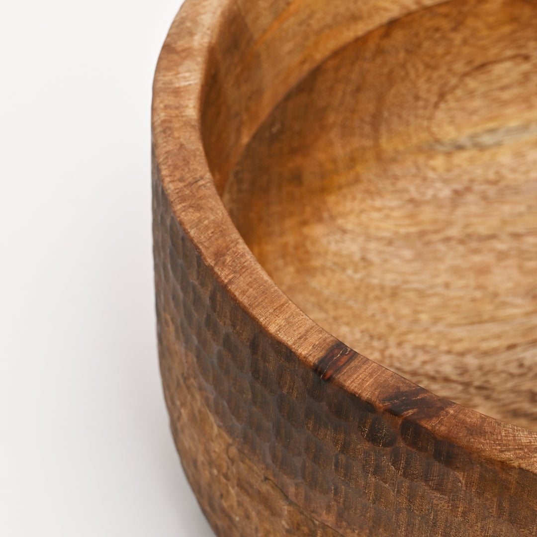 Handcrafted Neem Wood Serving Bowl with Natural Finish