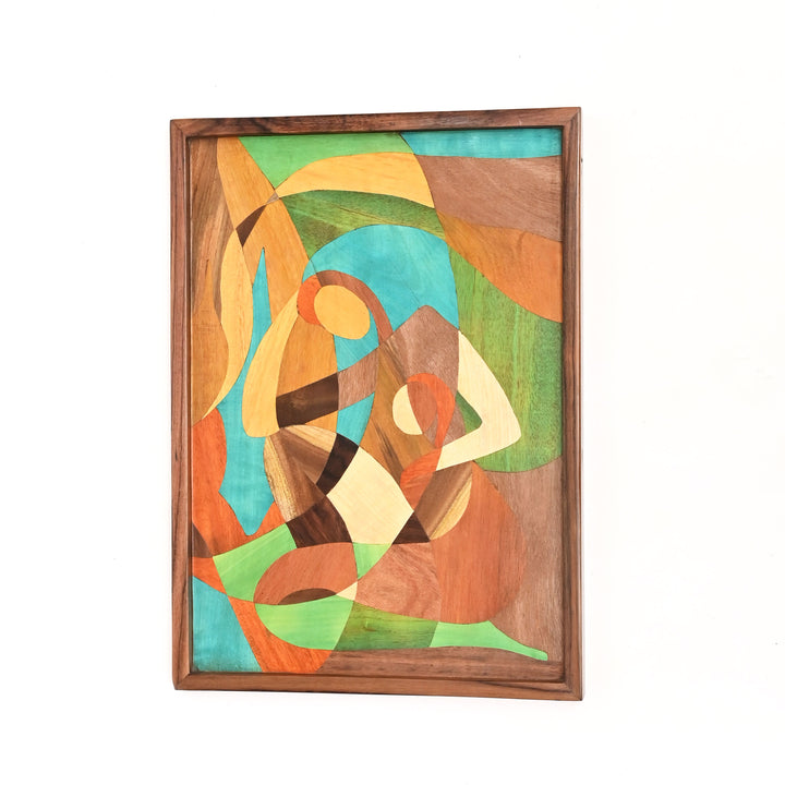 Mother & Child Abstract | Natural Wood Art