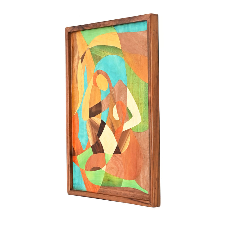 Mother & Child Abstract | Natural Wood Art