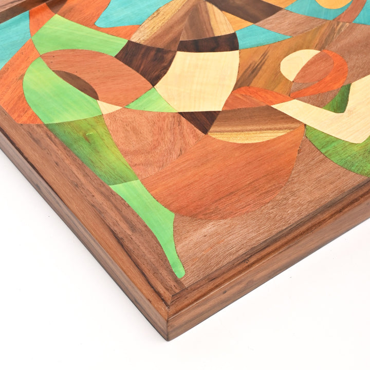 Mother & Child Abstract | Natural Wood Art