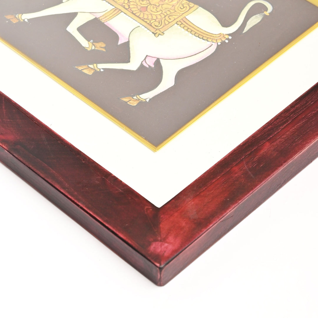 Mysore Traditional Painting | Serene White Bull