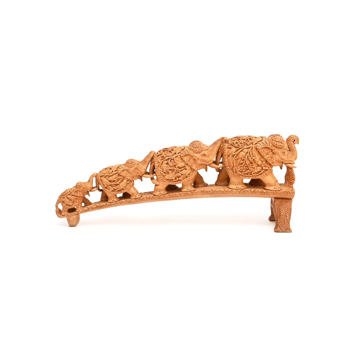 Handcrafted Wooden Elephant Bridge | Accent Decor Piece
