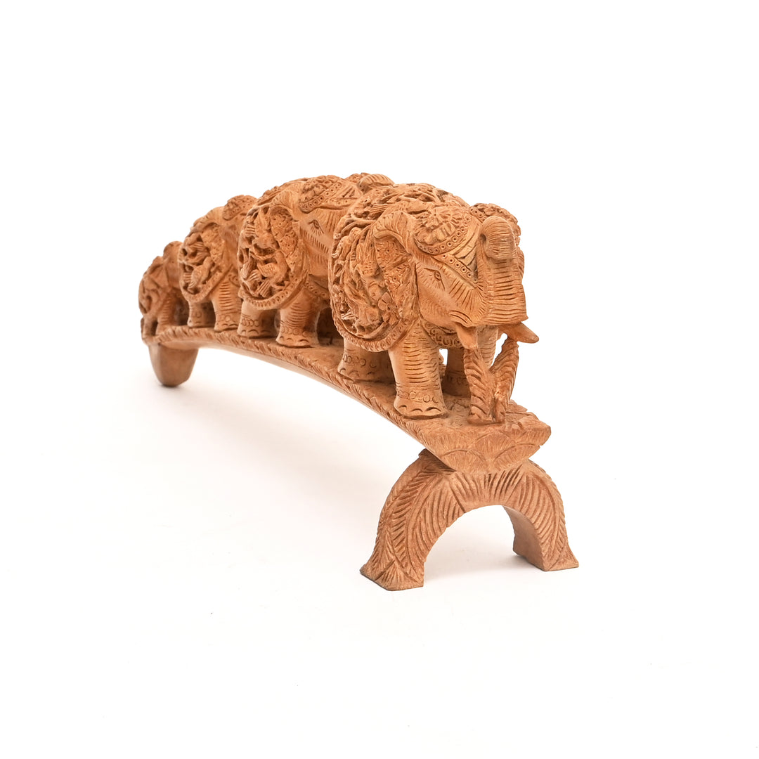 Handcrafted Wooden Elephant Bridge | Accent Decor Piece