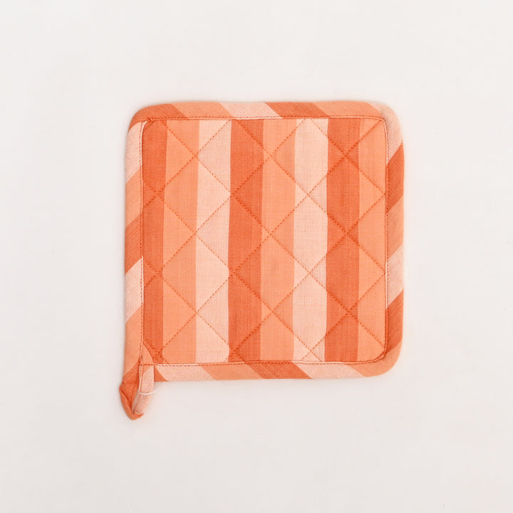 Handloom Cotton Pot Holder | Check Pattern, 8"x8"