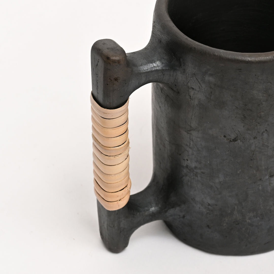 Coffee Mug | Black Serpentinite Stone & Weathered Clay Mug | Earthy Elegance in Every Sip