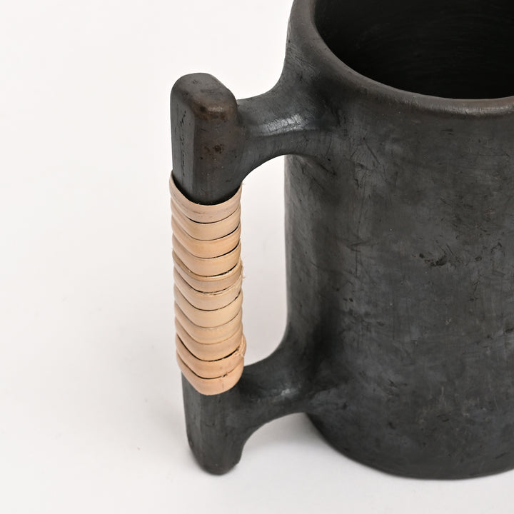 Coffee Mug | Black Serpentinite Stone & Weathered Clay Mug | Earthy Elegance in Every Sip