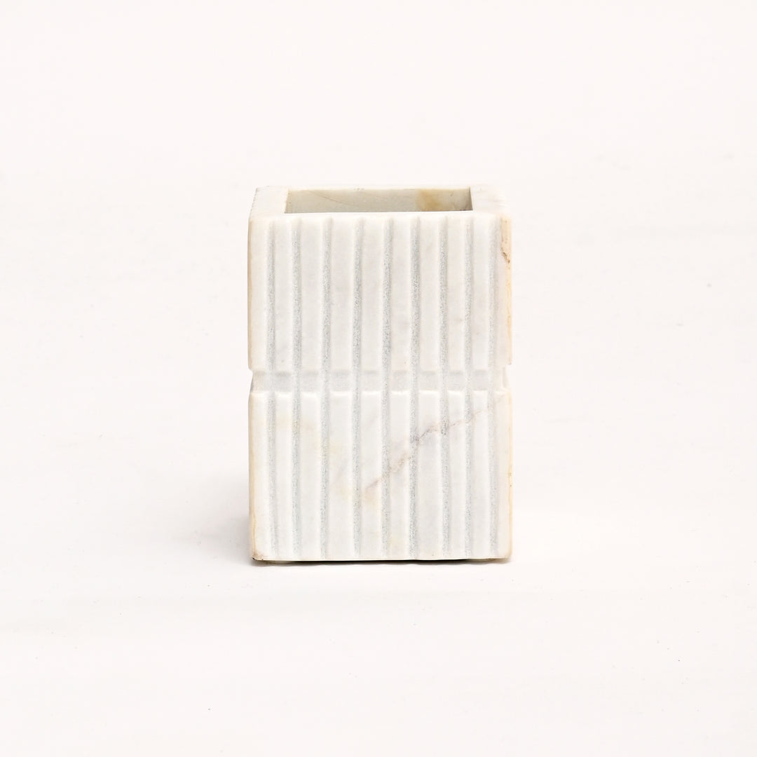 Handcrafted Marble Bathroom Set - Stone Carved & Laser-Engraved Elegance