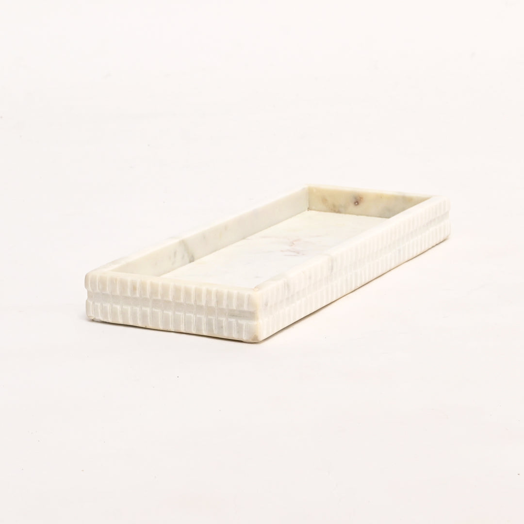 Handcrafted Marble Bathroom Set - Stone Carved & Laser-Engraved Elegance