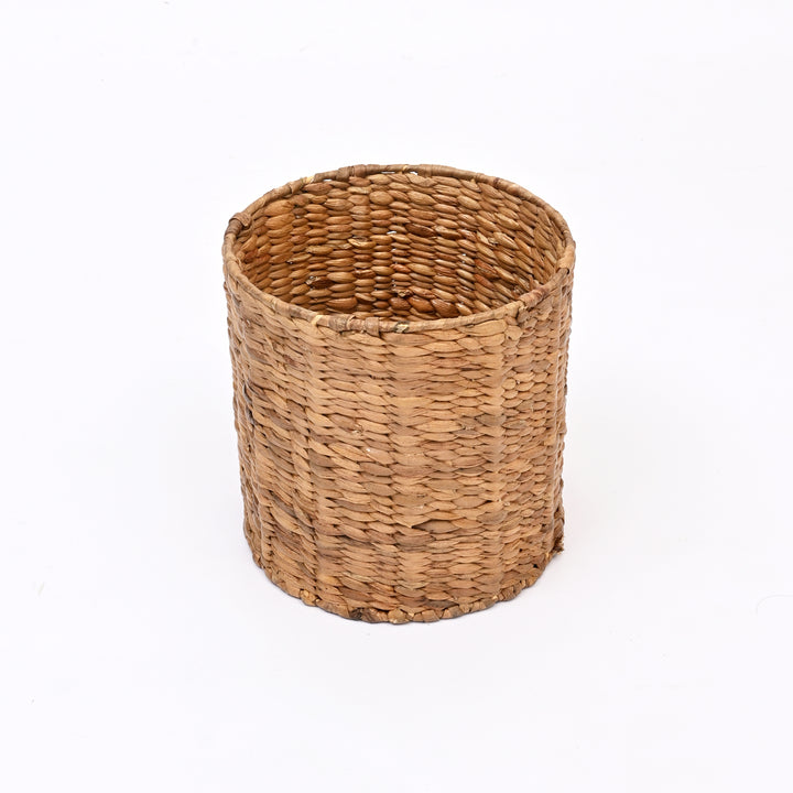 Handwoven Water Hyacinth Planter | Ecofriendly Plant Holder with Iron Frame