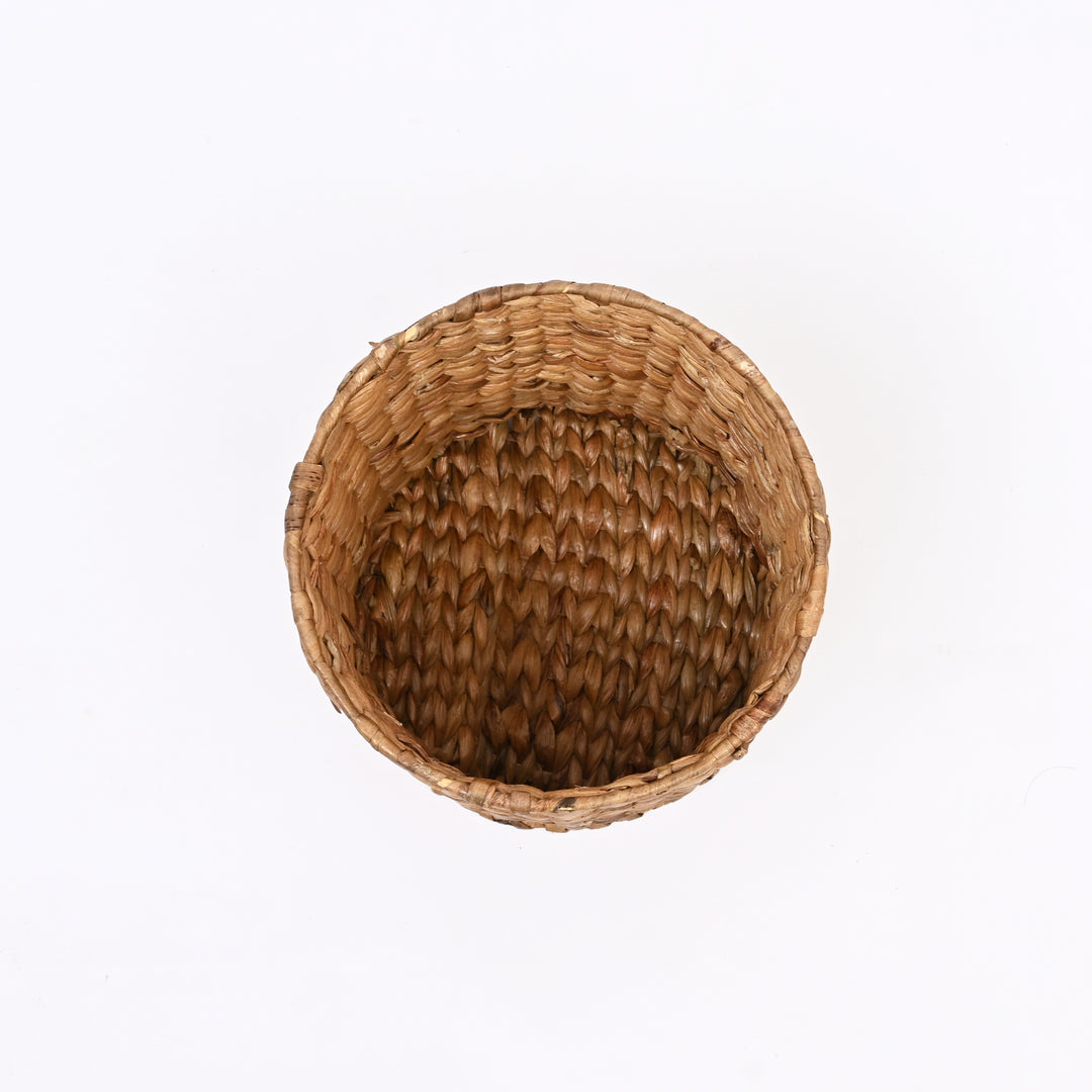 Handwoven Water Hyacinth Planter | Ecofriendly Plant Holder with Iron Frame