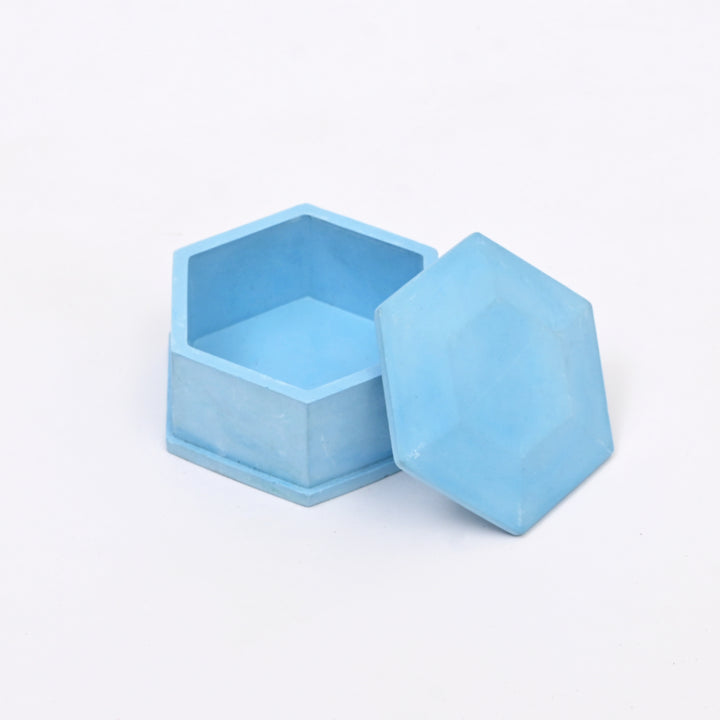 Hexagon Terramix Container | Blue | Stylish Storage with a Geometric Edge