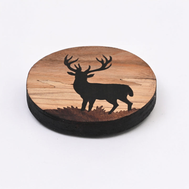 Stag Fridge Magnet | Natural Wood Art