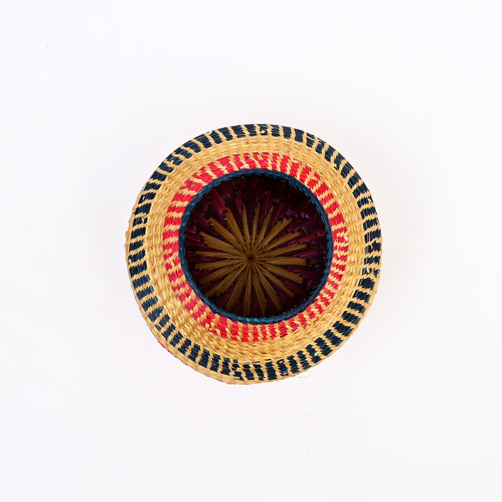 Handcrafted Sikki Grass Utility Container | Multicolor